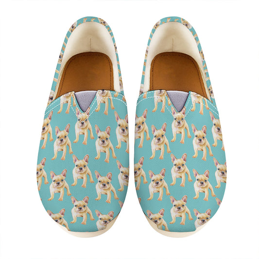 Watercolor French Bulldog Puppy Print Casual Shoes