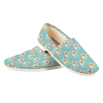 Watercolor French Bulldog Puppy Print Casual Shoes