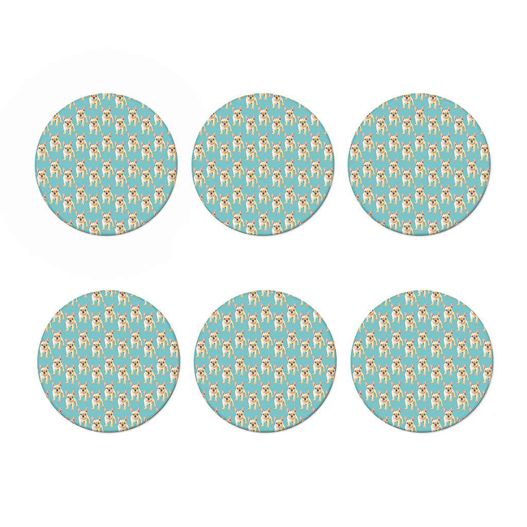 Watercolor French Bulldog Puppy Print Coaster Set