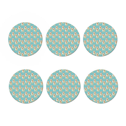 Watercolor French Bulldog Puppy Print Coaster Set