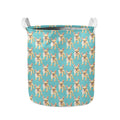 Watercolor French Bulldog Puppy Print Collapsible Laundry Basket