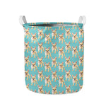 Watercolor French Bulldog Puppy Print Collapsible Laundry Basket