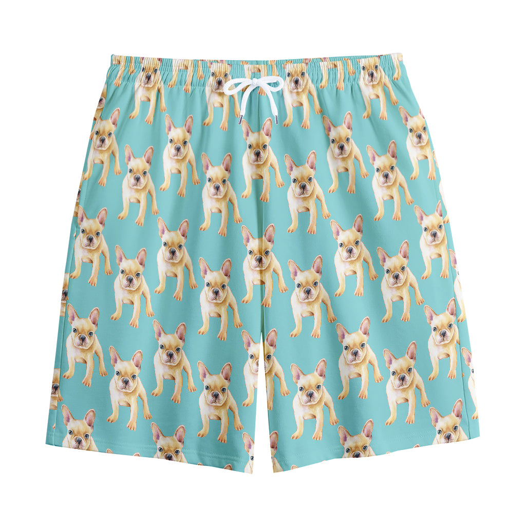 Watercolor French Bulldog Puppy Print Cotton Shorts