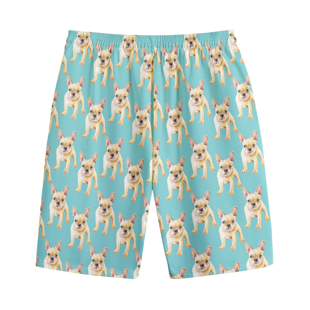 Watercolor French Bulldog Puppy Print Cotton Shorts