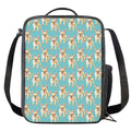 Watercolor French Bulldog Puppy Print Crossbody Lunch Bag