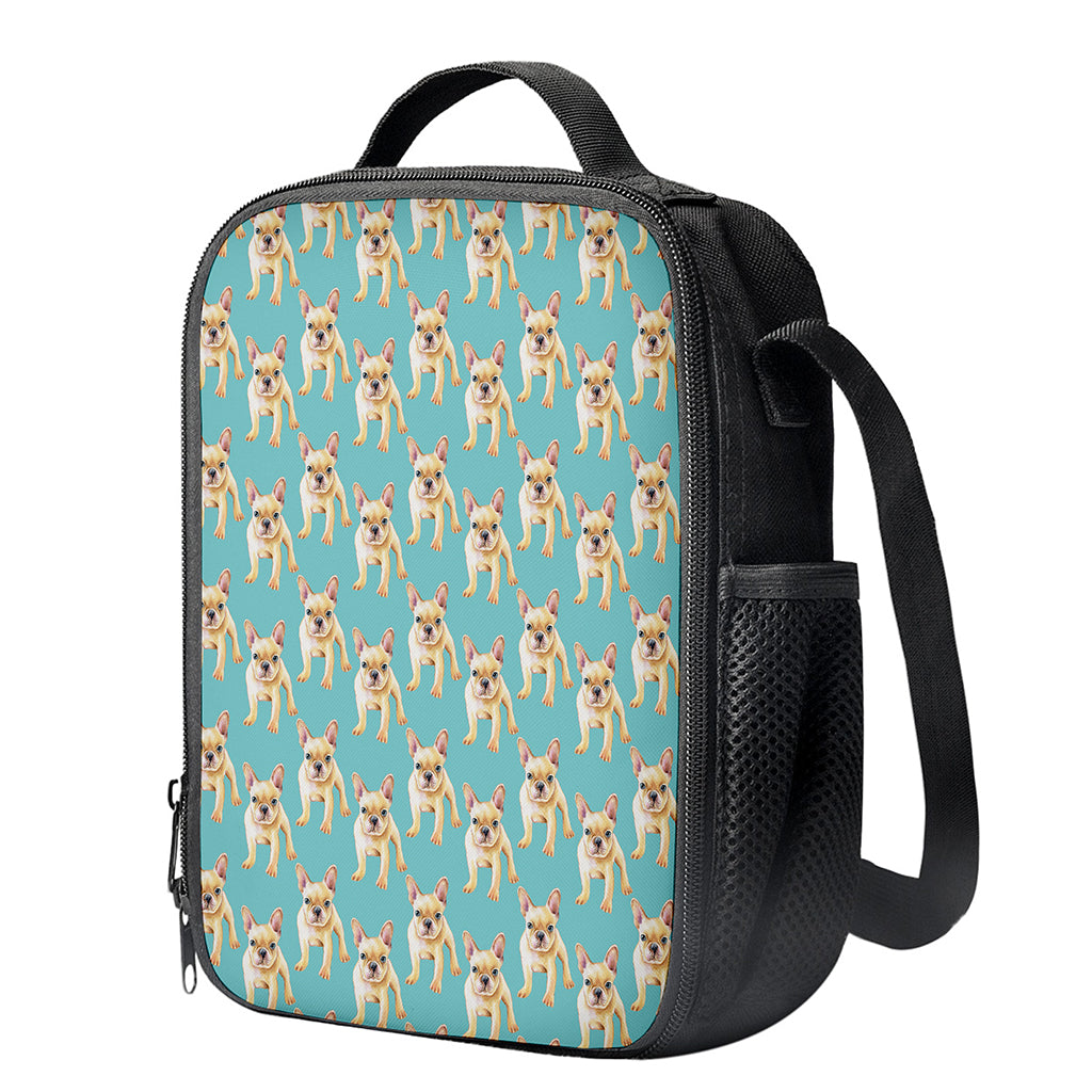 Watercolor French Bulldog Puppy Print Crossbody Lunch Bag