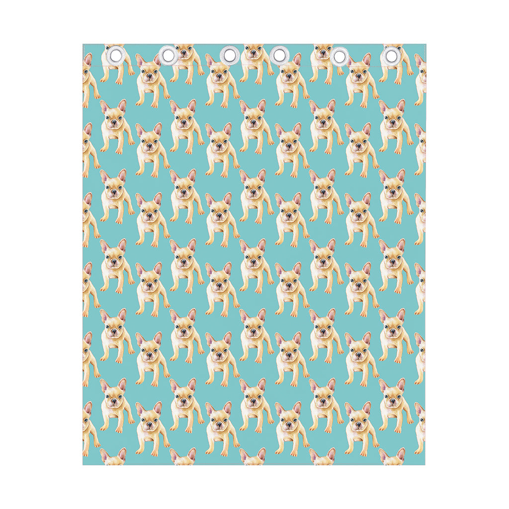 Watercolor French Bulldog Puppy Print Curtain