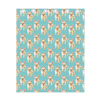 Watercolor French Bulldog Puppy Print Curtain