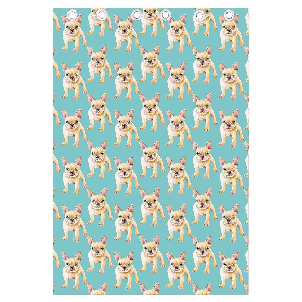 Watercolor French Bulldog Puppy Print Curtain