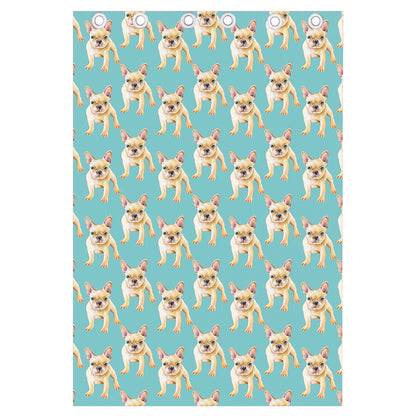 Watercolor French Bulldog Puppy Print Curtain