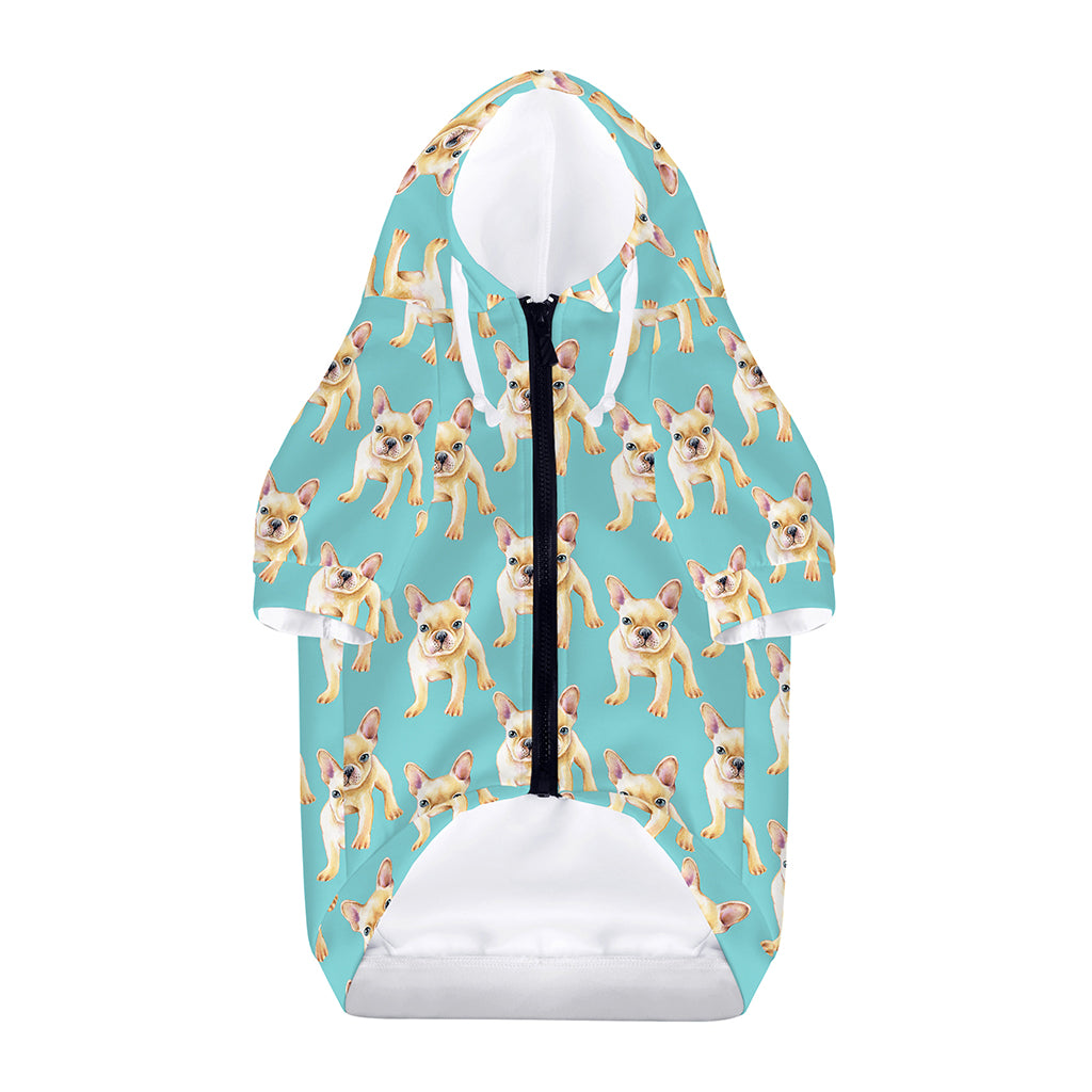 Watercolor French Bulldog Puppy Print Dog Zip Up Hoodie