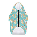 Watercolor French Bulldog Puppy Print Dog Zip Up Hoodie