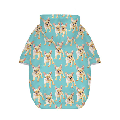 Watercolor French Bulldog Puppy Print Dog Zip Up Hoodie