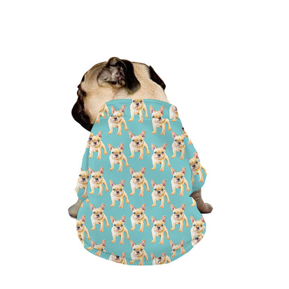 Watercolor French Bulldog Puppy Print Dog Zip Up Jacket