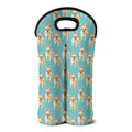 Watercolor French Bulldog Puppy Print Double Neoprene Wine Tote