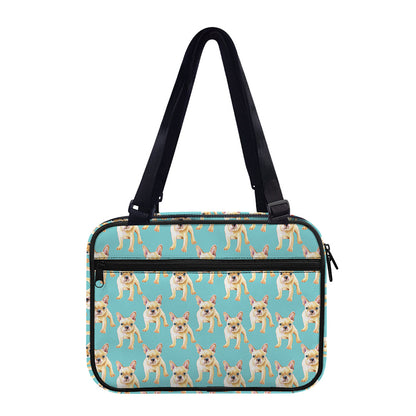 Watercolor French Bulldog Puppy Print Double Strap Bible Bag