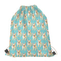 Watercolor French Bulldog Puppy Print Drawstring Bag