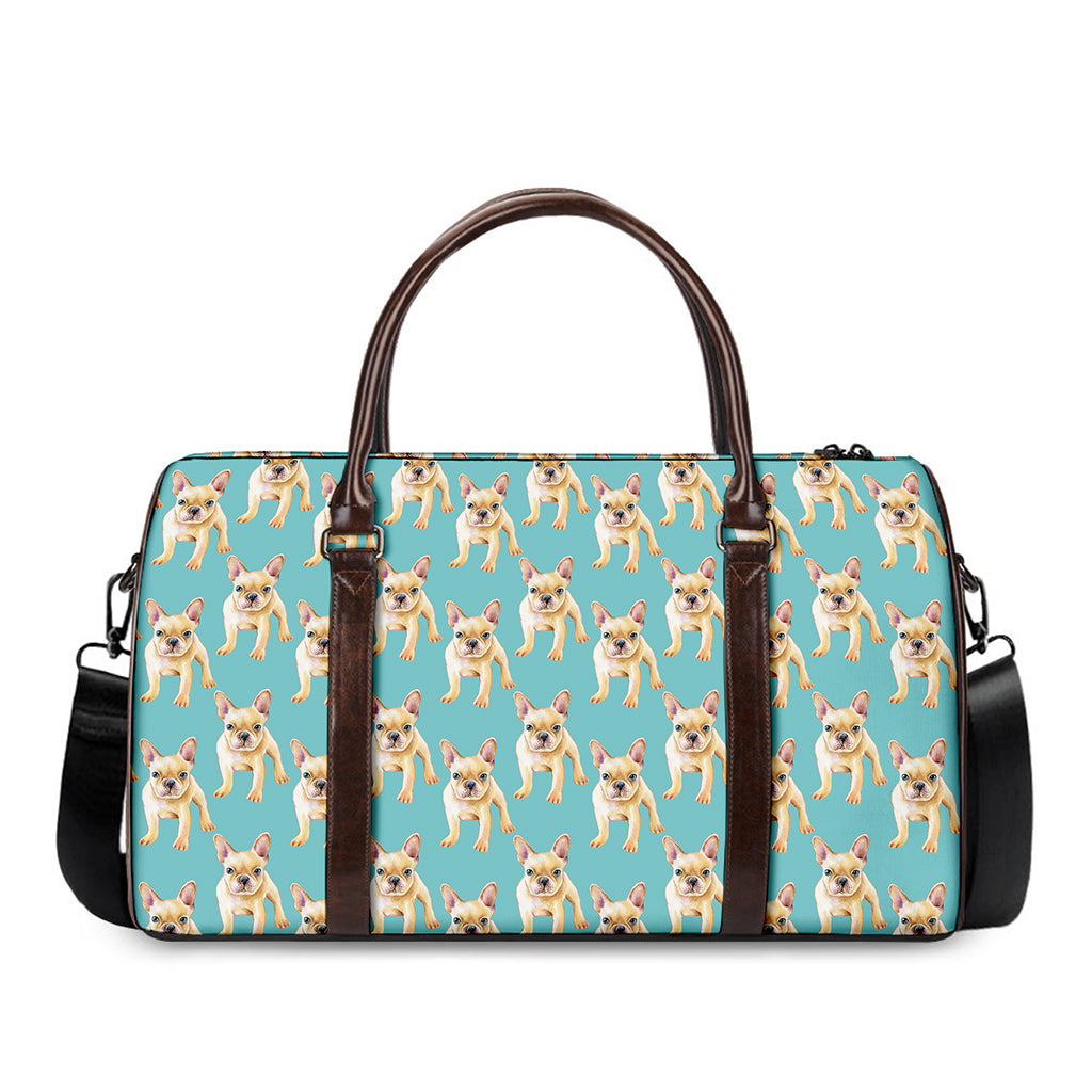 Watercolor French Bulldog Puppy Print Duffle Bag