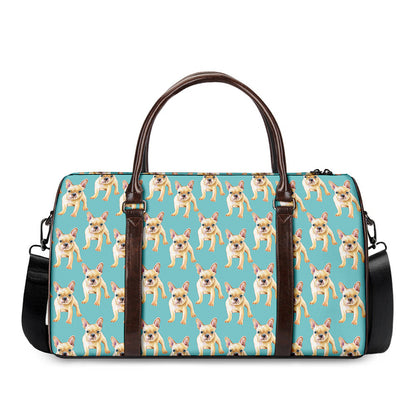 Watercolor French Bulldog Puppy Print Duffle Bag