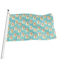 Watercolor French Bulldog Puppy Print Flag