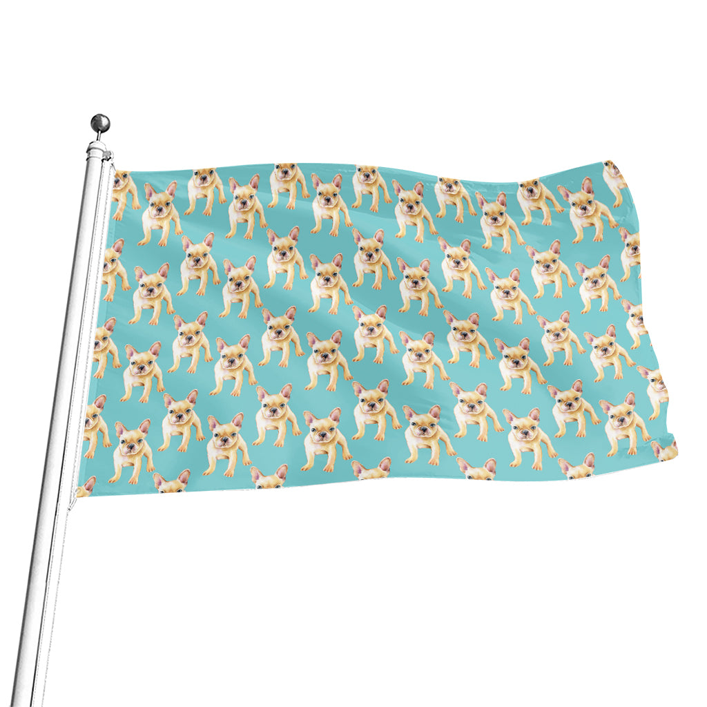 Watercolor French Bulldog Puppy Print Flag