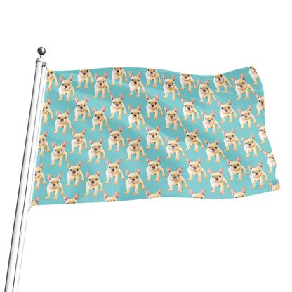 Watercolor French Bulldog Puppy Print Flag