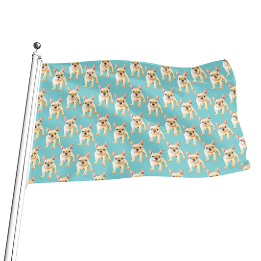 Watercolor French Bulldog Puppy Print Flag