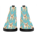 Watercolor French Bulldog Puppy Print Flat Ankle Boots