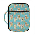 Watercolor French Bulldog Puppy Print Front Pocket Bible Bag