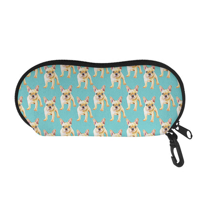 Watercolor French Bulldog Puppy Print Glasses Case