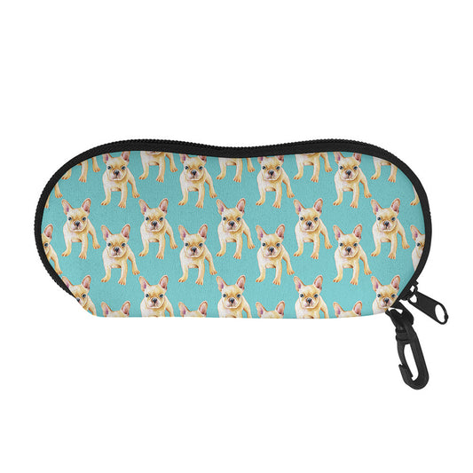 Watercolor French Bulldog Puppy Print Glasses Case