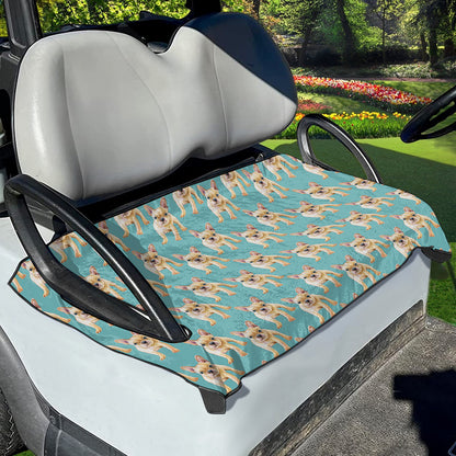 Watercolor French Bulldog Puppy Print Golf Cart Seat Cover