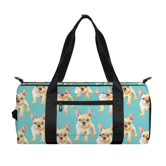 Watercolor French Bulldog Puppy Print Gym Bag