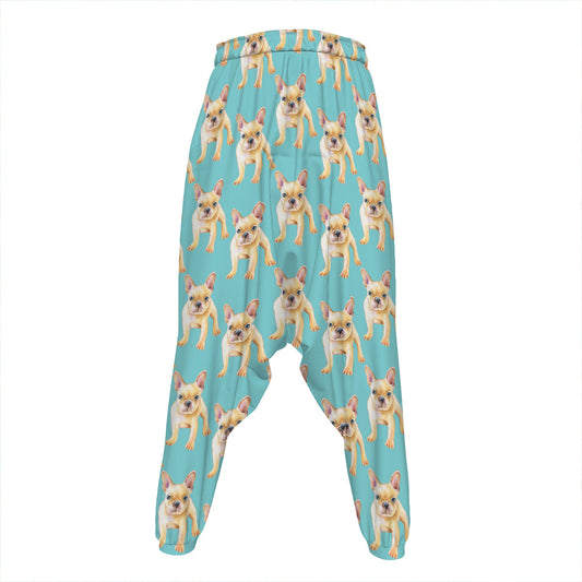 Watercolor French Bulldog Puppy Print Hammer Pants
