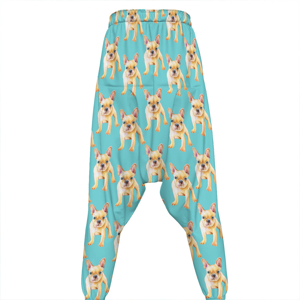 Watercolor French Bulldog Puppy Print Hammer Pants