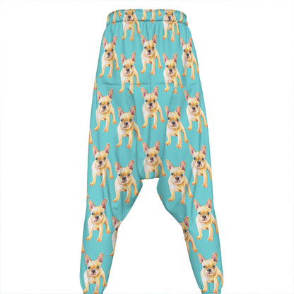 Watercolor French Bulldog Puppy Print Hammer Pants