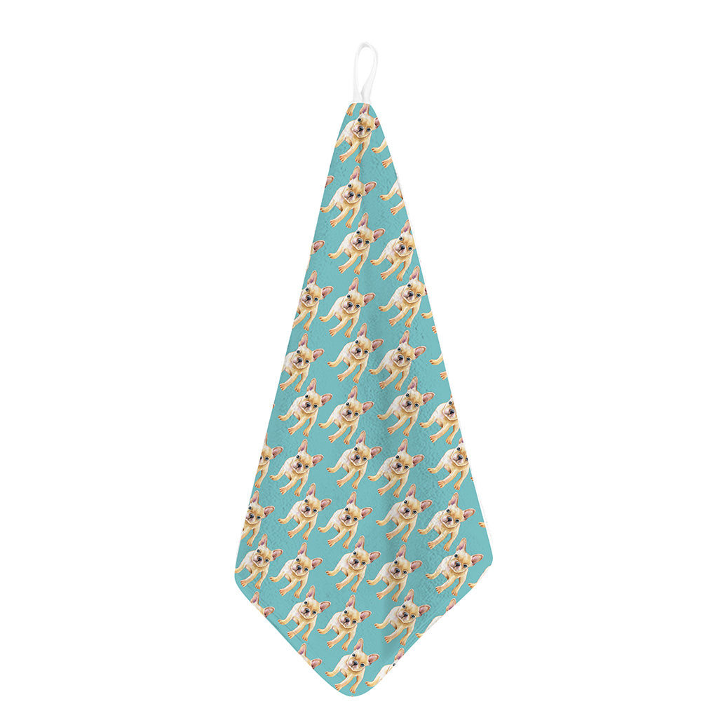 Watercolor French Bulldog Puppy Print Hand Towel