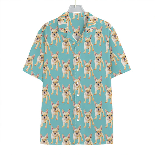 Watercolor French Bulldog Puppy Print Hawaiian Shirt