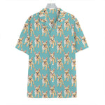 Watercolor French Bulldog Puppy Print Hawaiian Shirt