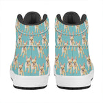 Watercolor French Bulldog Puppy Print High Top Leather Sneakers