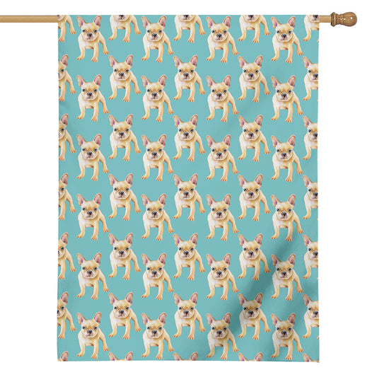 Watercolor French Bulldog Puppy Print House Flag