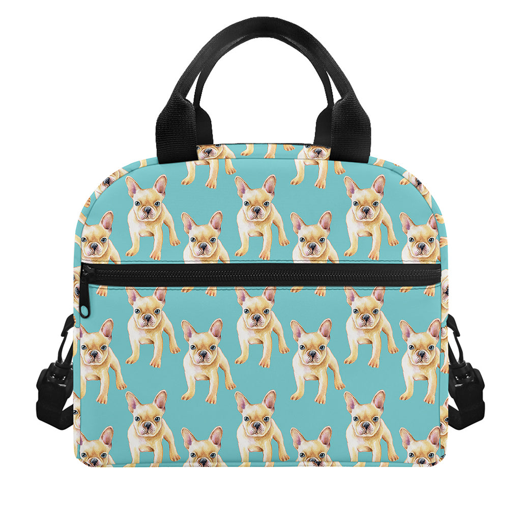 Watercolor French Bulldog Puppy Print Insulated Lunch Bag