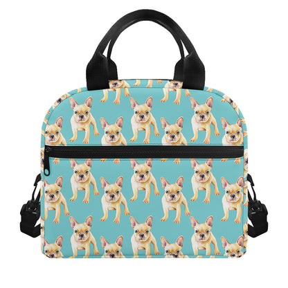 Watercolor French Bulldog Puppy Print Insulated Lunch Bag