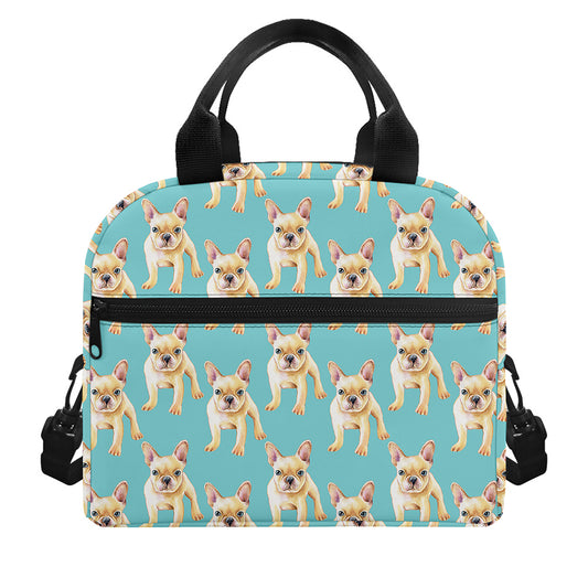 Watercolor French Bulldog Puppy Print Insulated Lunch Bag