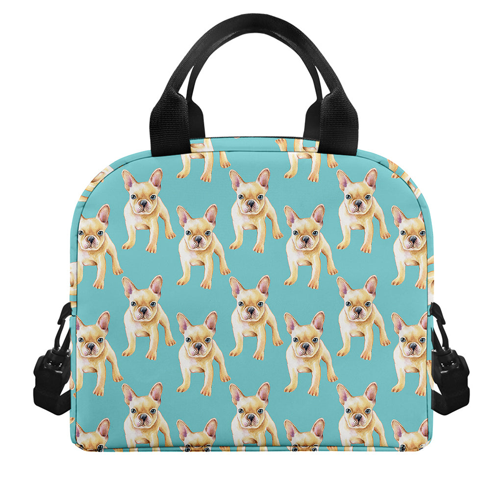 Watercolor French Bulldog Puppy Print Insulated Lunch Bag