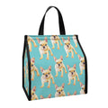 Watercolor French Bulldog Puppy Print Insulated Lunch Tote