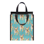 Watercolor French Bulldog Puppy Print Insulated Lunch Tote