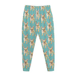 Watercolor French Bulldog Puppy Print Jogger Pants