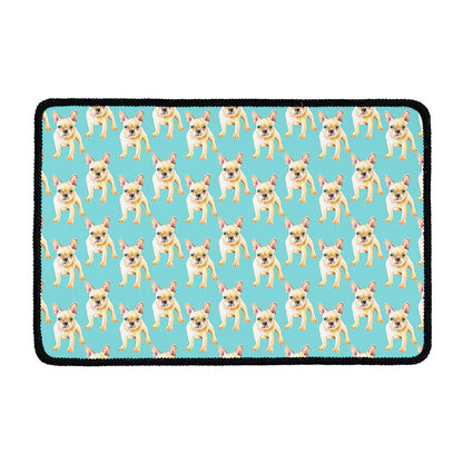 Watercolor French Bulldog Puppy Print Kitchen Mat