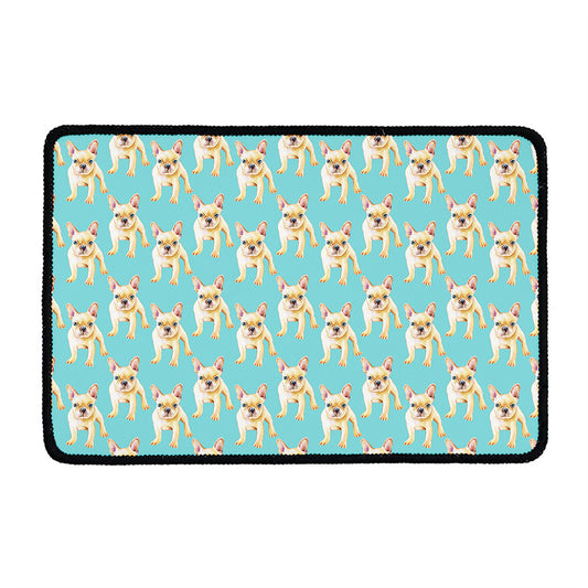 Watercolor French Bulldog Puppy Print Kitchen Mat